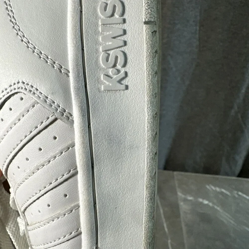 K-SWISS SHOES MEN LOW COURT PALISADES WHITE LEATHER 06931-117 US 10 EU 43 B28